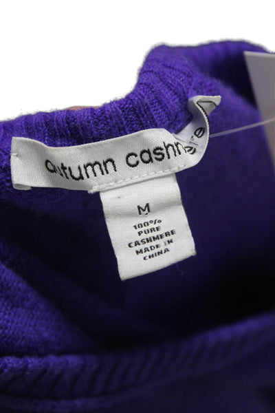 Autumn Cashmere Womens Purple Cashmere Crew Neck Pullover Size M