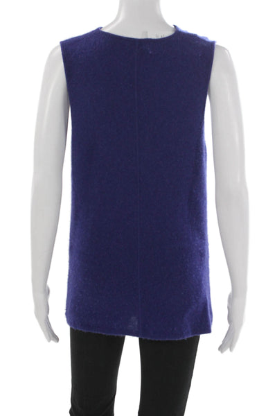 Kinross Cashmere Women Tunic Purple Cowl Neck Sleeveless Size M