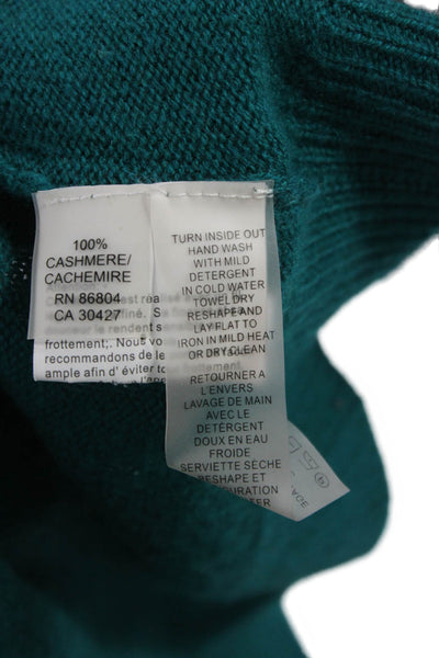 Magaschoni Womens Cardigan Cashmere Green Round Neck Long Sleeve Size XS