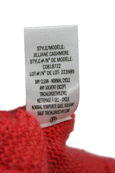 Theory Womens Cashmere Boat Neck Pullover Sweater Red Long Sleeve Petite Size S