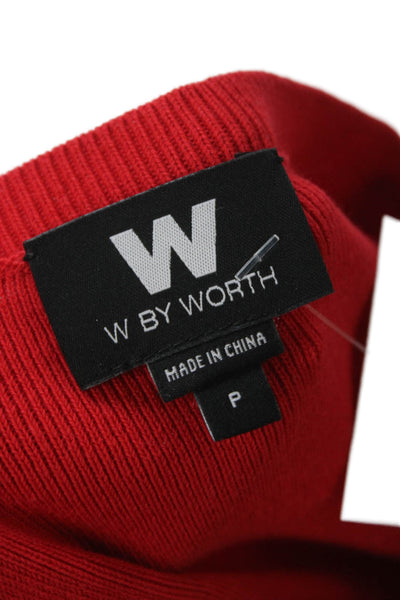 W by Worth Womens Red Striped Boat Neck Pullover Sweater Long Sleeve Size S
