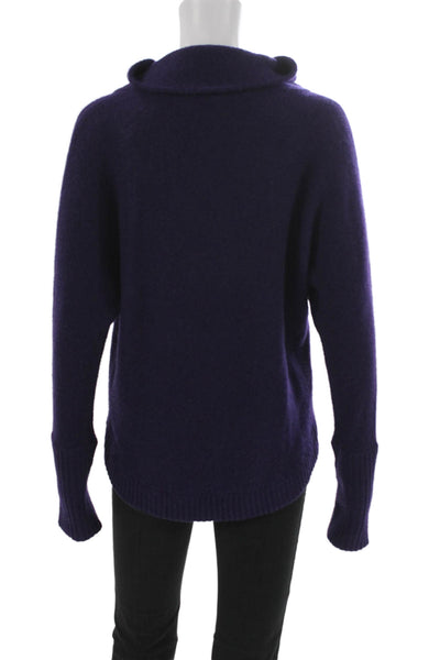 Kinross Cashmere Women Purple Pullover Sweater Cowl Neck Long Sleeve Size S