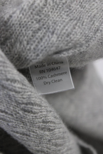 Kinross Cashmere Womens Pullover Sweater Gray Boat Neck 3/4 Sleeve Size XS
