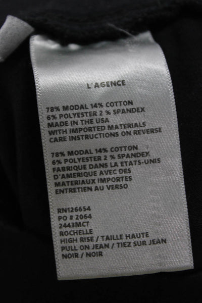 L'Agence Womens Black Jeggings Petite 78% Modal Inseam 28 Size S