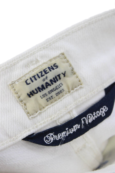 Citizens of Humanity Women Skinny Jeans White Cotton High Rise Size 26