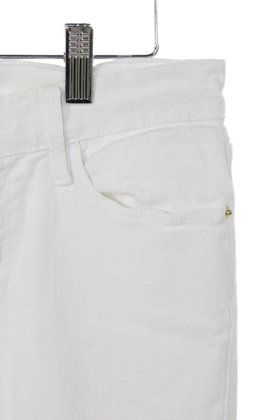 Frame Womens Skinny White High Rise Cotton Blend Jeans Size 27