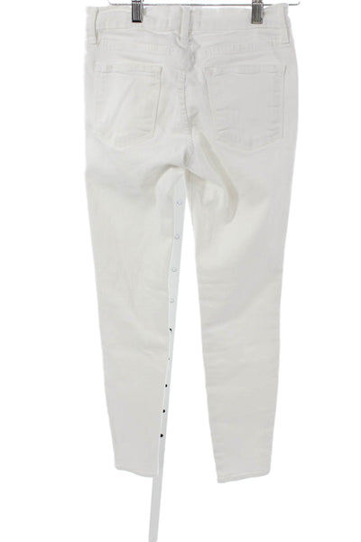 Frame Womens Skinny White High Rise Cotton Blend Jeans Size 27