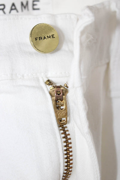 Frame Womens Skinny White High Rise Cotton Blend Jeans Size 27