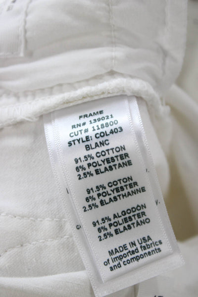 Frame Womens Skinny White High Rise Cotton Blend Jeans Size 27