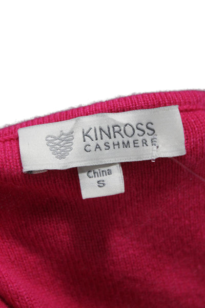 Kinross Cashmere Womens Pullover V-Neck 3/4 Sleeve Pink Size S