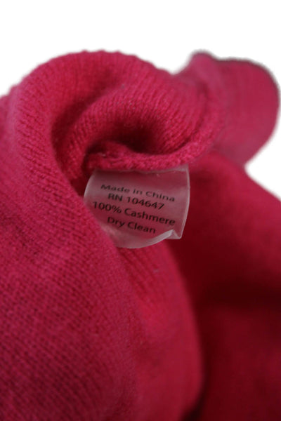 Kinross Cashmere Womens Pullover V-Neck 3/4 Sleeve Pink Size S