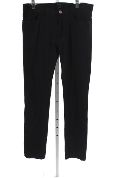 Theory Mens Dress Pants Black Nylon Button Fly Size 31