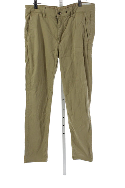 Rag & Bone Mens Chino Pants Beige Button Fly 98% Cotton 2% Spandex Size 32
