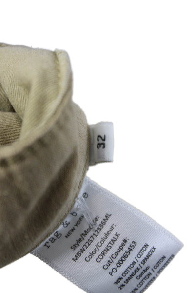 Rag & Bone Mens Chino Pants Beige Button Fly 98% Cotton 2% Spandex Size 32