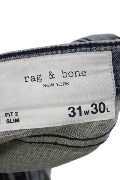 Rag & Bone Mens Slim Jeans Gray Cotton Blend Button Fly Size 31