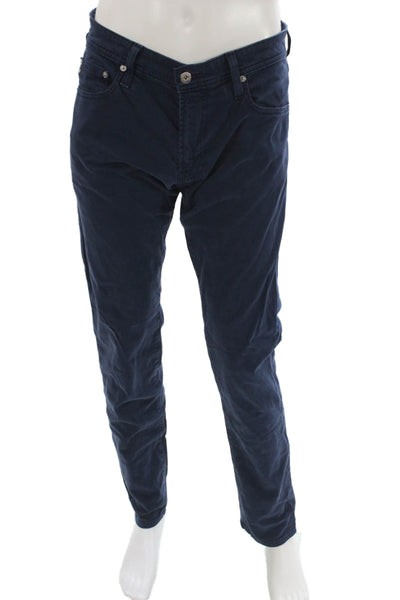 AG Mens Straight Jeans Blue Cotton Button Fly 34in Size 32