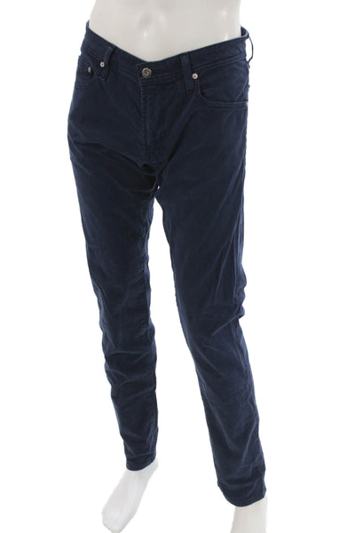 AG Mens Straight Jeans Blue Cotton Button Fly 34in Size 32