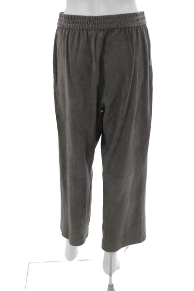 Sharis Women Velour Gray Pull On Sweatpants Size 42