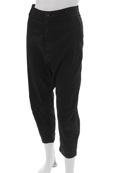 Masons Men Jogger Pants Black Cotton Button Size 40