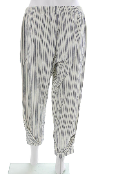 Felix Women Striped Collared Long Sleeve Cotton Outfit Set White Size One Size