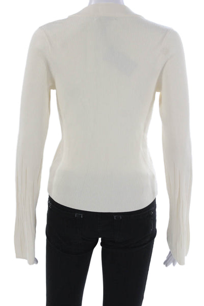 Rag & Bone Womens Pullover V-Neck Long Sleeve Sweater Ivory Size S