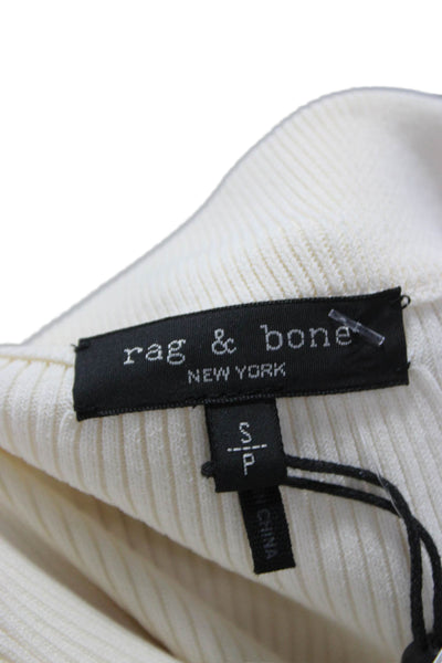 Rag & Bone Womens Pullover V-Neck Long Sleeve Sweater Ivory Size S