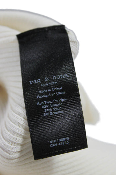 Rag & Bone Womens Pullover V-Neck Long Sleeve Sweater Ivory Size S