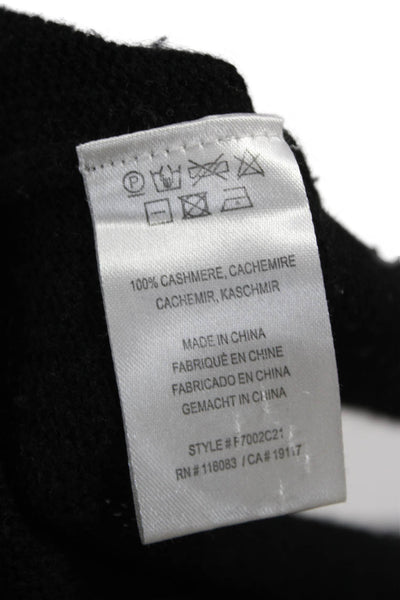 Minnie Rose Women Black Cashmere Pullover Sweater Crew Neck Long Sleeve Size L