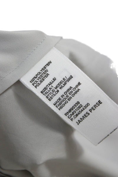 James Perse Womens Basic Collared Button-Up Gray Polyester Long Sleeve Size 1