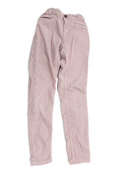 Bonpoint Girls Zipper Fly Straight Leg Corduroy Pants Pink Cotton Size 10