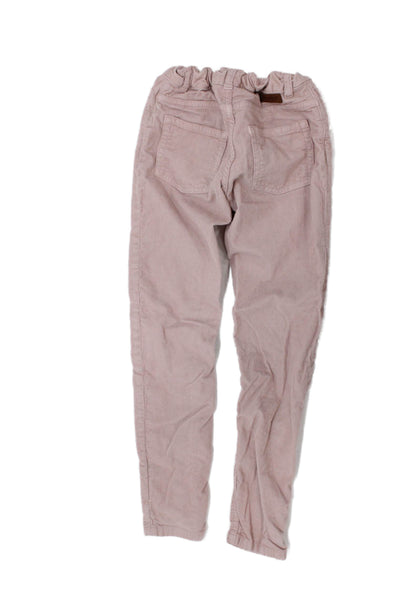 Bonpoint Girls Zipper Fly Straight Leg Corduroy Pants Pink Cotton Size 10