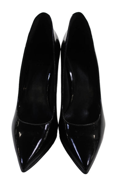 Michael Michael Kors Womens Block Heel Pointed Toe Pumps Black Leather Size 8