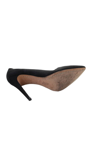 Alice + Olivia Womens Stiletto Pointed Toe Canvas Pumps Black Size 39