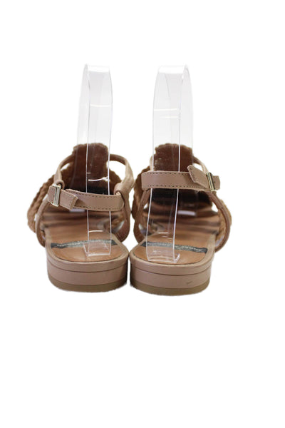 Angel Alarcon Womens Pointed Toe Caged Braided Leather Sandals Brown Size 39