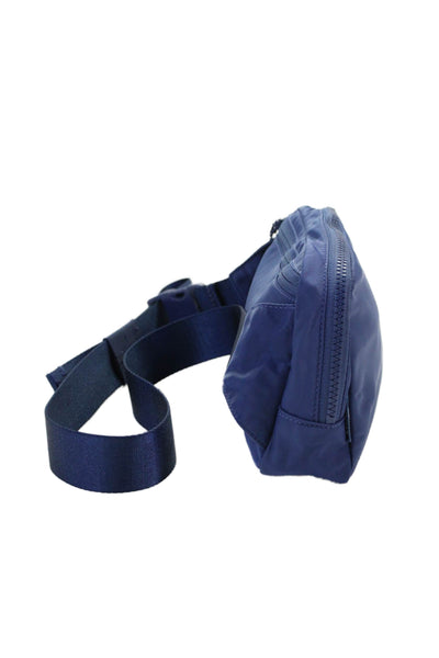 Lululemon Womens Adjustable Strap Zip Top Nylon Belt Bag Handbag Blue