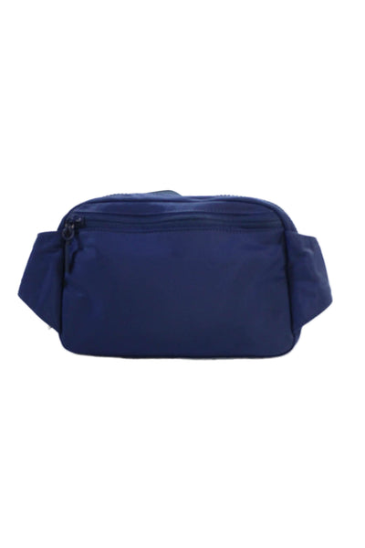 Lululemon Womens Adjustable Strap Zip Top Nylon Belt Bag Handbag Blue