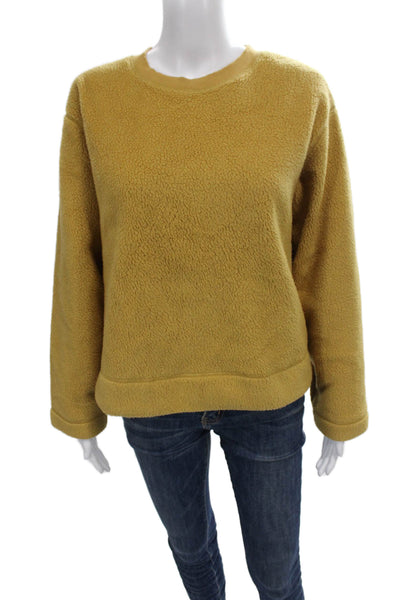 Everlane Women Pullover Sweatshirt Yellow Crew Neck Long Sleeve Size S