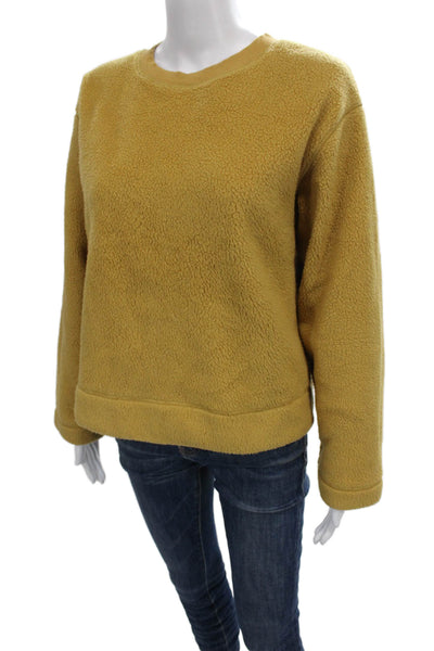 Everlane Women Pullover Sweatshirt Yellow Crew Neck Long Sleeve Size S