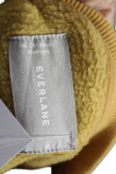 Everlane Women Pullover Sweatshirt Yellow Crew Neck Long Sleeve Size S