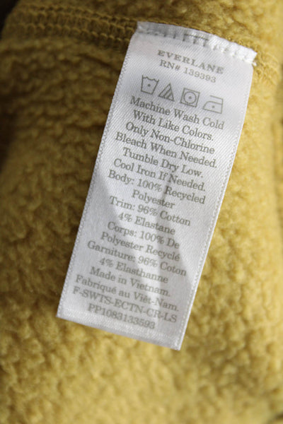 Everlane Women Pullover Sweatshirt Yellow Crew Neck Long Sleeve Size S