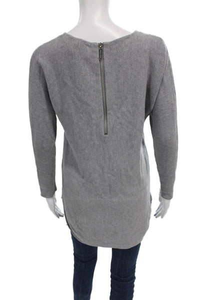 Michael Michael Kors Womens Tunic Sweater Gray Boat Neck Long Sleeve Size M
