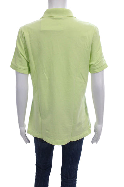 Brooks Brothers Womens Collared Short Sleeve Green Polo Cotton Spandex Size L