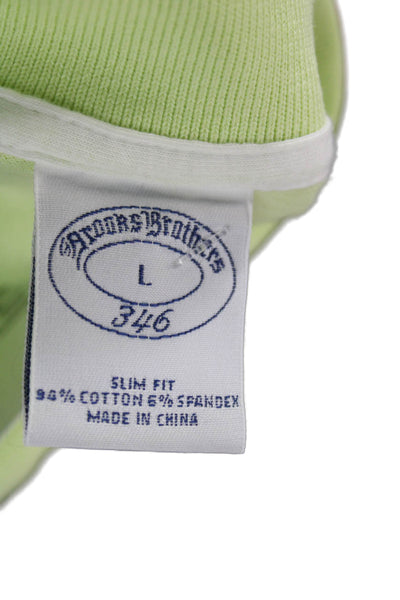 Brooks Brothers Womens Collared Short Sleeve Green Polo Cotton Spandex Size L