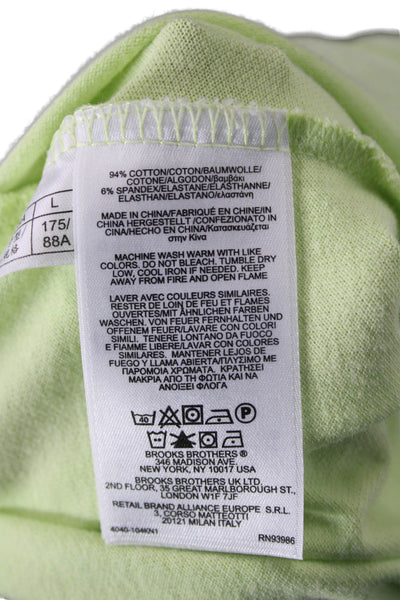 Brooks Brothers Womens Collared Short Sleeve Green Polo Cotton Spandex Size L