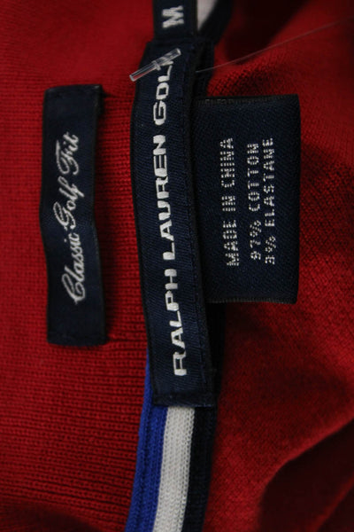 Ralph Lauren Golf Mens Red Short Sleeve Polo Collared Cotton Basic Size M