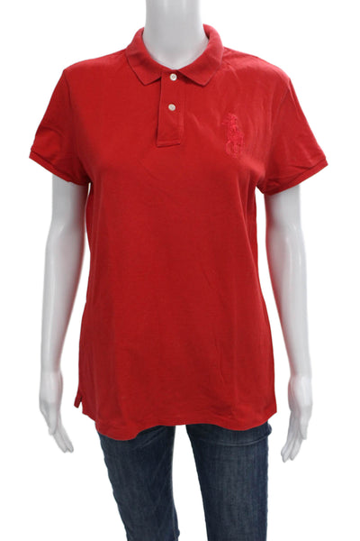 Ralph Lauren Golf Mens Polo Short Sleeve Collared Solid Red Size M