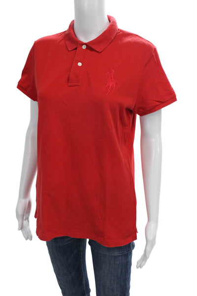 Ralph Lauren Golf Mens Polo Short Sleeve Collared Solid Red Size M