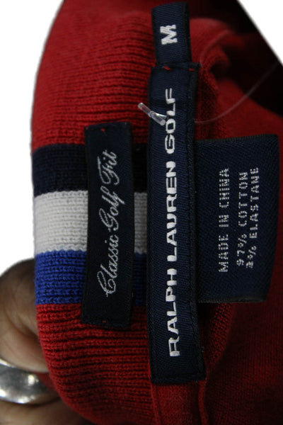 Ralph Lauren Golf Mens Polo Short Sleeve Collared Solid Red Size M