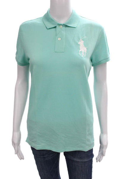 Ralph Lauren Golf Women Basic Polo Green Cotton Short Sleeve Collared Size M