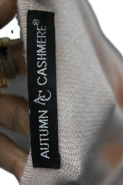 Autumn Cashmere Women Cardigan Pink 100% Cashmere Round Neck Long Sleeve Size L